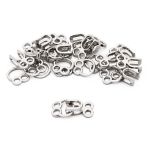 Крючки пришивные декоративные 12х22 мм, nickel, серебро, никель, 12 шт
