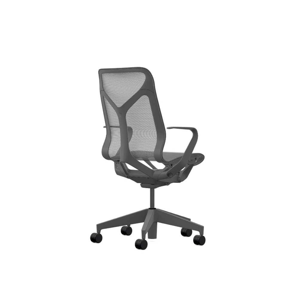 Кресло Herman Miller Cosm, средняя спинка, цвет Carbon, нерегулируемые подлокотники