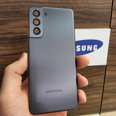 Крышка для Samsung S21 - задняя панель премиум качество (чёрного цвета)