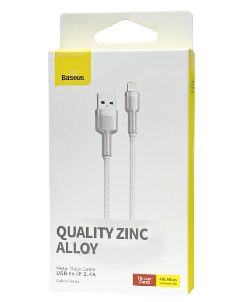 Usb Кабель-зарядка Lightning Baseus Cafule 2.4A 1м (CALJK-A02) белый