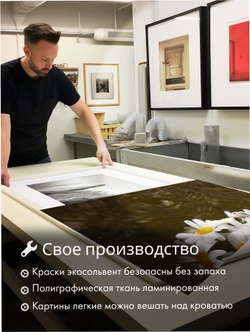 Картина Полевой букет природы модульная 50x70см 3шт.