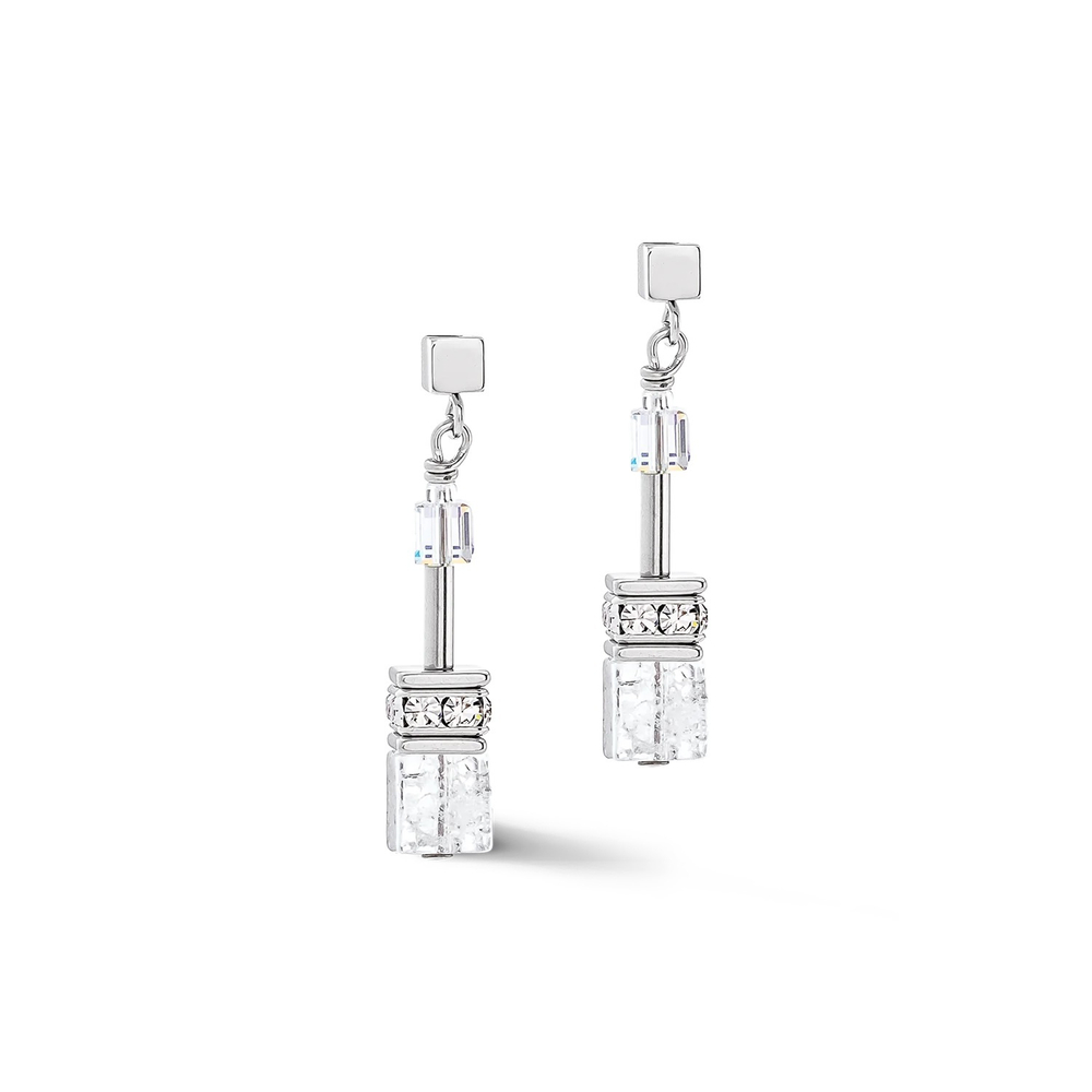 Серьги Coeur de Lion White-Silver 3018/21-1417