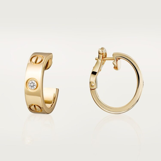 Cartier LOVE hoop earrings, classic model, 2 diamonds