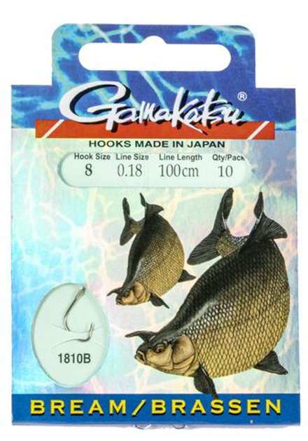 Крючки с поводком Gamakatsu BOOKLET BR.FEEDER 1810B разм. 08-0.18мм 100см 10шт.