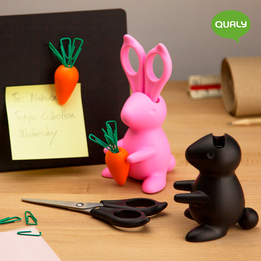 Ножницы+магнит со скрепками bunny, розовый