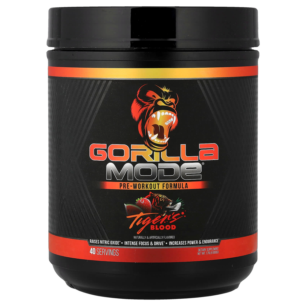 Gorilla Mind, Mode®, предтренировочная добавка, Tigers Blood, 800 г (1,76 фунта)