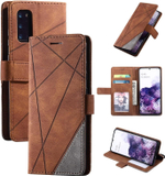 Дизайнерский чехол-книжка из кожи для SAMSUNG GALAXY S20 FE с отделом для наличных, 3 слотами для карт и подставкой