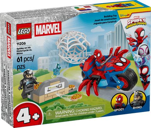 Конструктор LEGO Marvel 11206 Spidey on his Motorcycle vs. Rhino