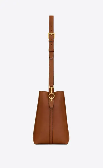 Сумка Saint Laurent Le 37 из блестящей кожи коричневый