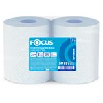 Бумага протирочная FOCUS (W1) Jumbo, 2 слоя, КОМПЛЕКТ 2 рулона, 350 м, 1000 листов, лист 24х35, 5079731, 5043342/5079731