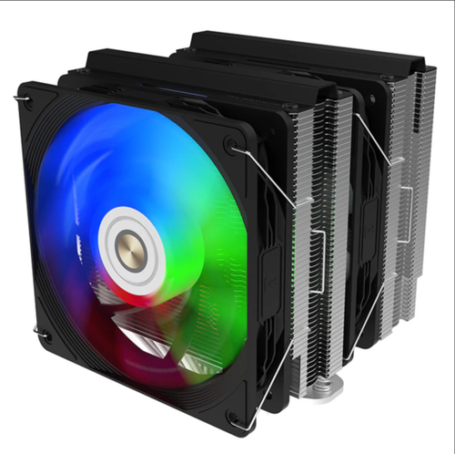 Кулер для CPU Alseye N600-DT, 2х120мм, 4-pin, Al+Cu, черный-белый/ARGB, 800-1800rpm, 74CFM, 33.2дБ, 6-PIPE(сплошная термоплощадка), TDP 250Вт, контроллер, INTEL 1700/1200/115x/2011/2066/1366, AMD AM5/AM4/AM3 (AS.01.05.0011)