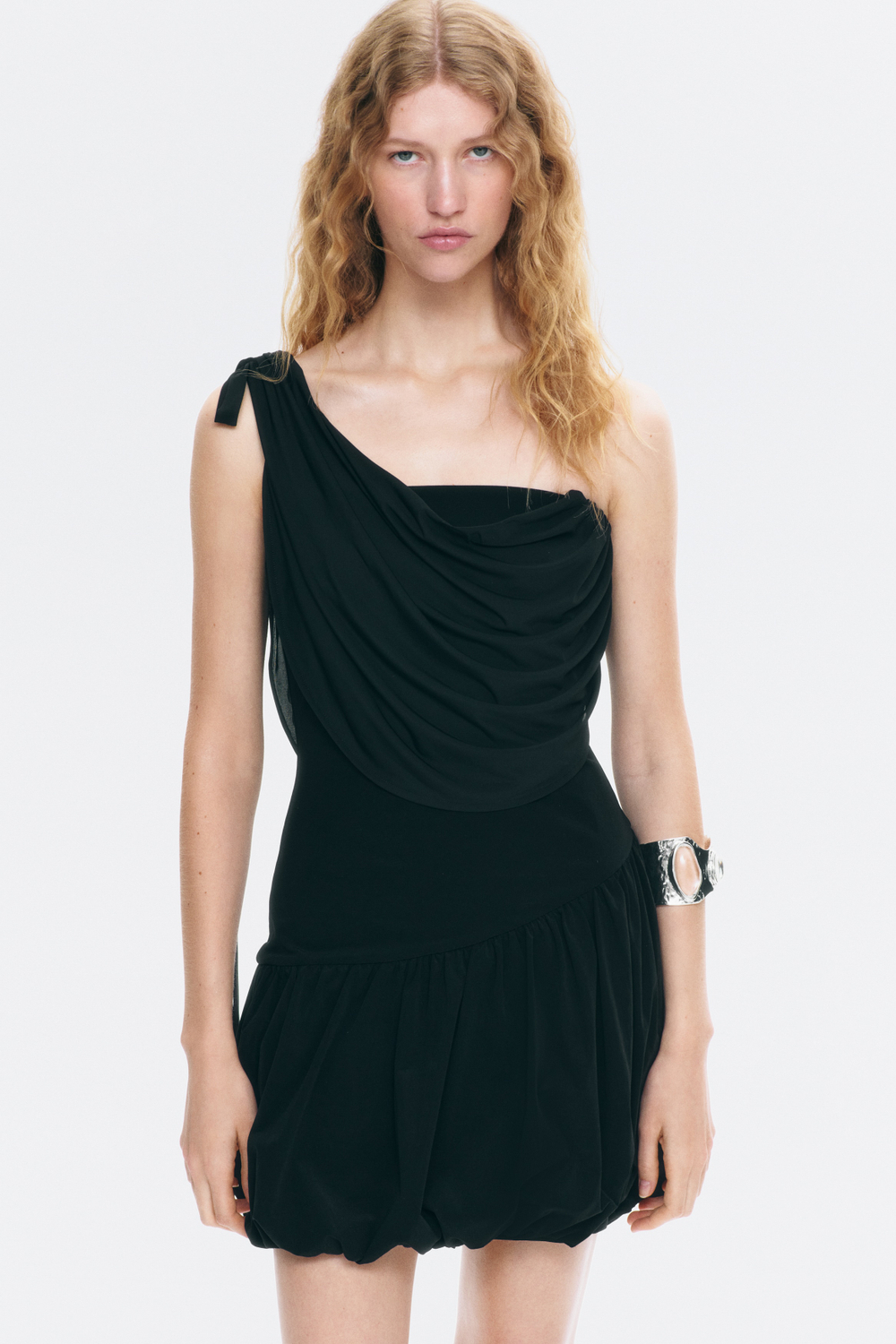 Платье на одно плечо с драпировкой — Чёрный - H&M