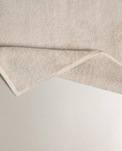 ZARA HOME КОВРИК ДЛЯ ВАННОЙ, ИЗ ХЛОПКА С РЕЛЬЕФНЫМ УЗОРОМ, БЕЖЕВЫЙ