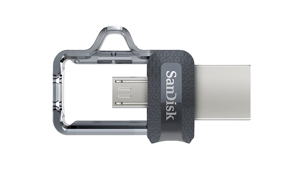 Флеш-накопитель SanDisk Ultra Dual Drive m3.0 64GB, USB-A/Micro B, R 130 МБ/с