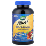 Nature's Way, Alive! жевательные мультивитамины для мужчин, со вкусом фруктов, 130 жевательных таблеток