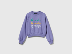 Benetton Укороченный свитшот из 100% хлопка c принтом «Stranger Things», сиреневый