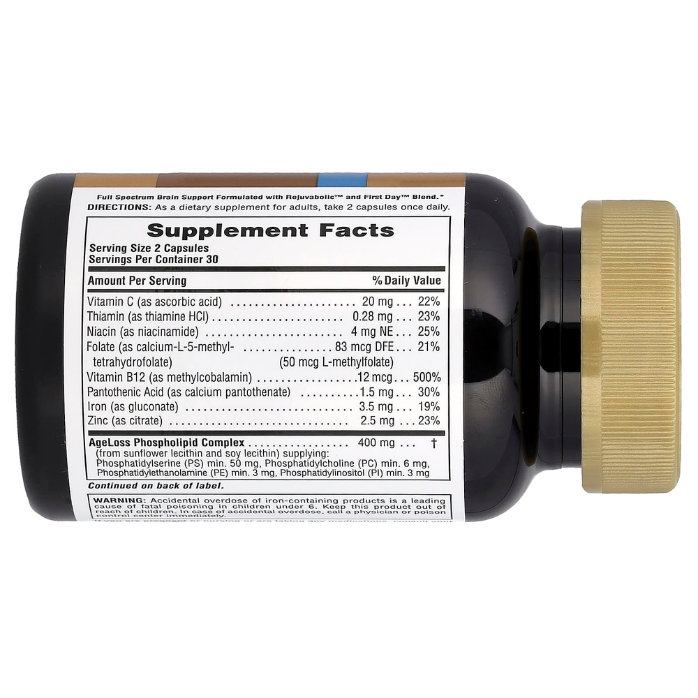 NaturesPlus, AgeLoss®, добавка для поддержки мозга, 60 капсул