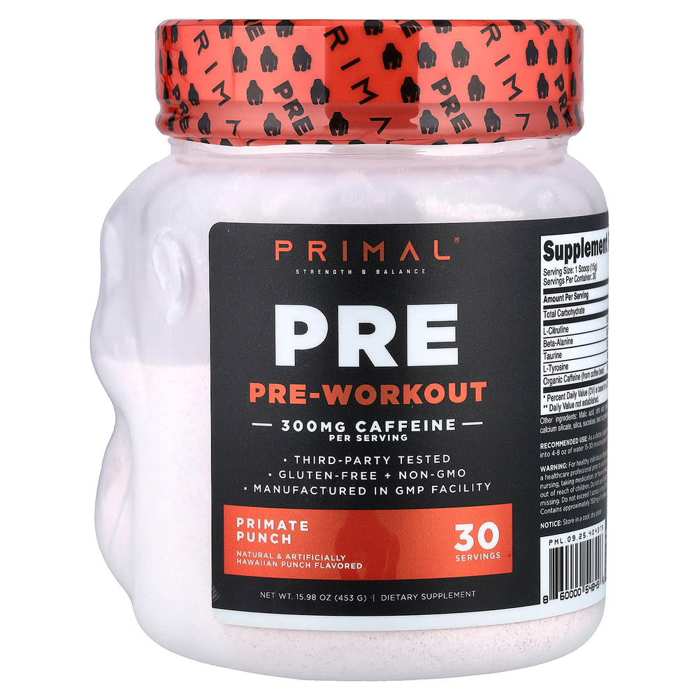 PrePrimal, Pre-Workout, Primate Punch, 453 г (15,98 унции)