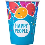 Стакан одноразовый бум односл. 350 мл d-90мм Happy People МИКС 50шт/уп