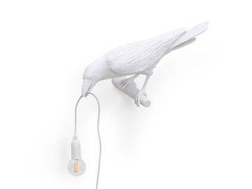 Seletti Bird Looking Left Wall Lamp Outdoor White