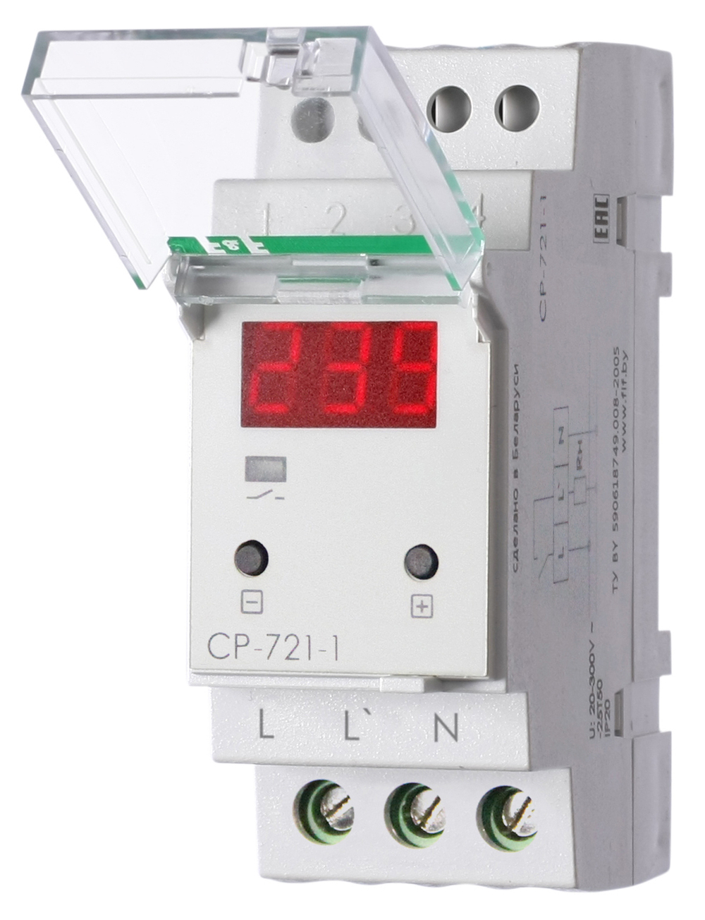 Реле контроля напряжения CP-721-1 1-фазн. 1NO 63А 100-450В AC