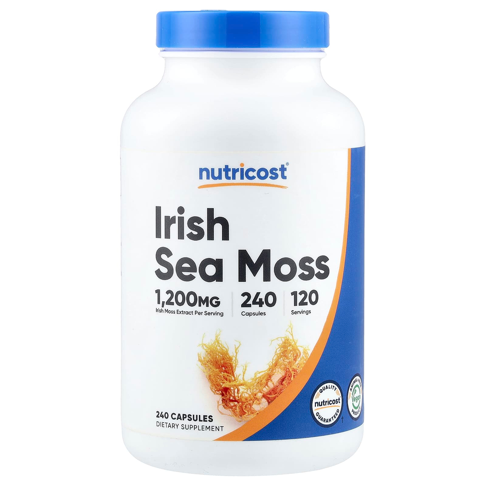 Nutricost, ирландский морской мох, 240 капсул (600 мг в 1 капсуле)