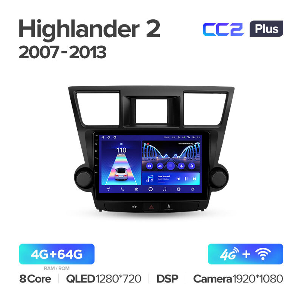 Teyes CC2 Plus 10,2"для Toyota Highlander 2007-2013