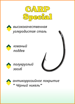 Крючок рыболовный Fish Crystal карповый Carp Special 10100 №6 ( 5 упаковок )