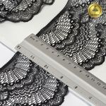 Кружево эластичное (стрейч) шир.100 мм / 25 метров, 30239/N, цв.170 черный, Kruzhevo