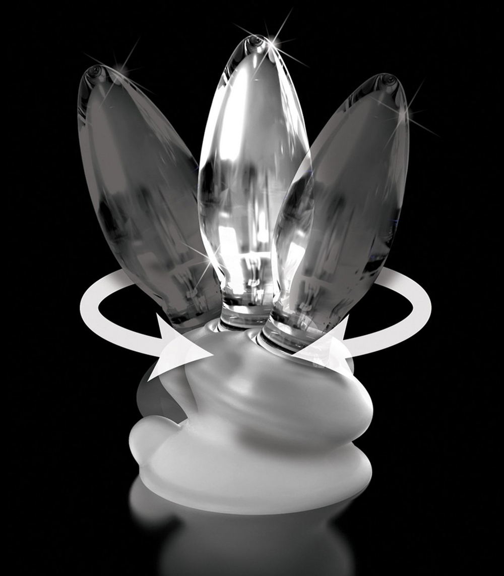 Прозрачная стеклянная пробка 10см с присоской PipeDream Icicles #91 Glass Anal Plug With Suction Cup Clear 289120