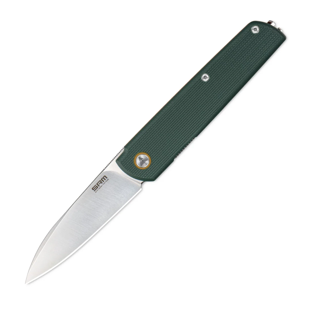 Нож складной SRM 408L-GX Qrick Satin (14C28N, Green/Orange G10)