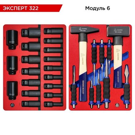 Цена на МАСТАК (50-07322R) Набор инструментов 323 предмета, "ЭКСПЕРТ 322", в красной тележке