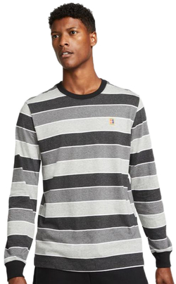 Мужская теннисная футболка теннисная Nike Court Long Sleeve Tennis T-Shirt M - black