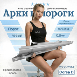 Порог левый Opel Corsa D 2006-2014 (Klokkerholm)