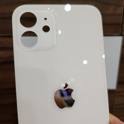 Крышка для iPhone 12 - задняя стеклянная панель "премиум качество" (белого цвета)