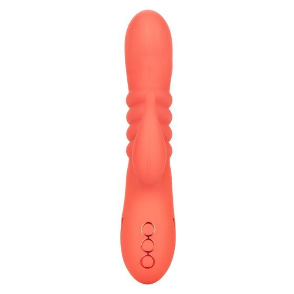 Оранжевый вибратор Orange County Cutie с функцией поступательного движения (Цвет: оранжевый)