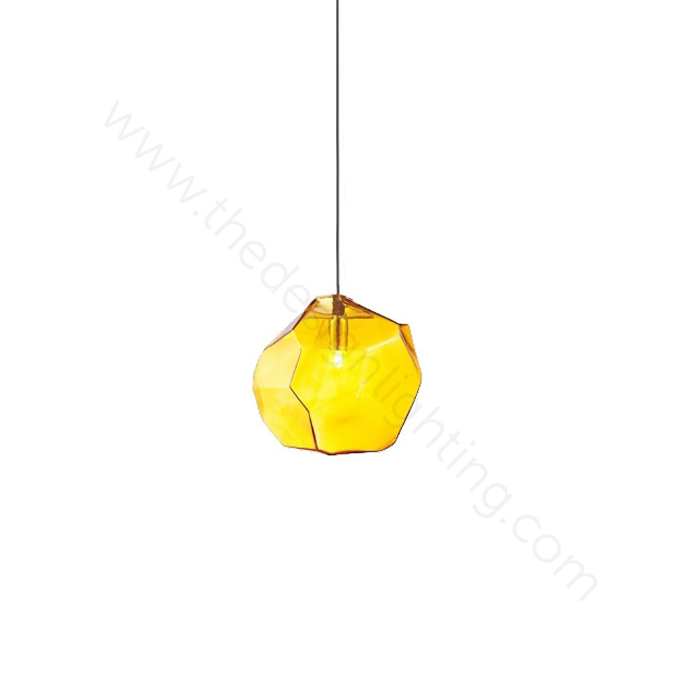 Pendant design lamp Ice Cube by Lasvit (Yellow)