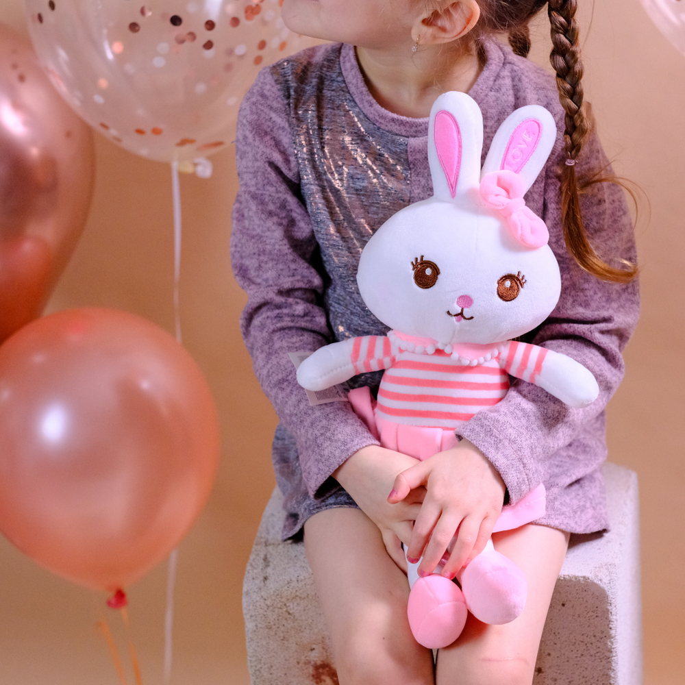 Мягкая игрушка "Зайка с бантиком " 45см