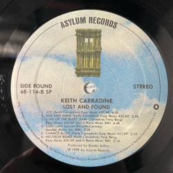 Винтажная виниловая пластинка LP Keith Carradine, Lost And Found (США 1978)