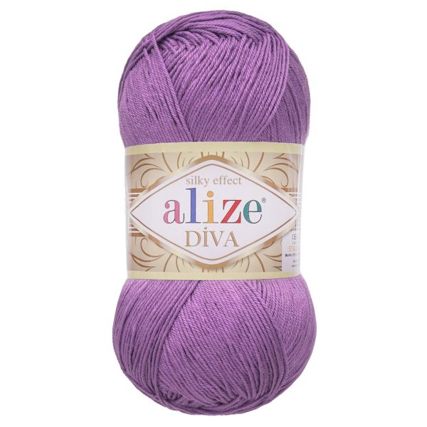 Пряжа Alize (Ализе) Diva / уп.5 мот. по 100 г, 350м, 622 фиолетовый A