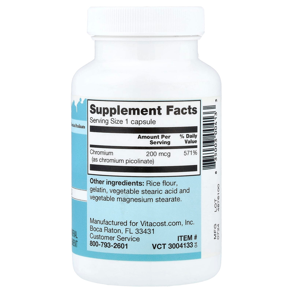 Vitacost, Chromium, 200 mcg, 300 Capsules