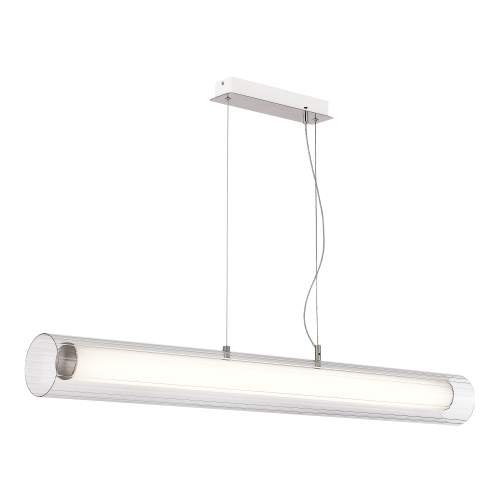 Светильник подвесной, Никель/Белый-прозрачный, ENFYS, LED 40W, 3000K/4000K/6000K
