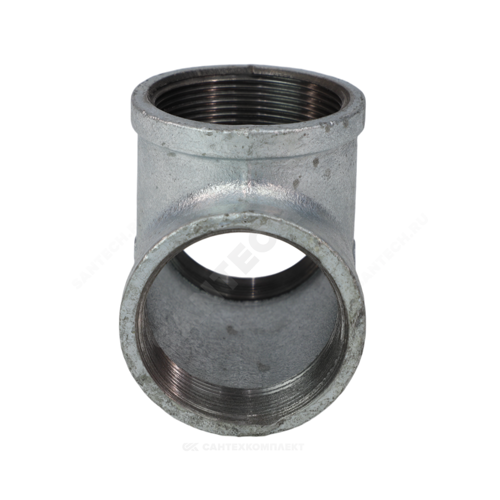 Тройник прямой чугун оц Ду 40 (1 1/2") ВР/ВР Fittex PLUS