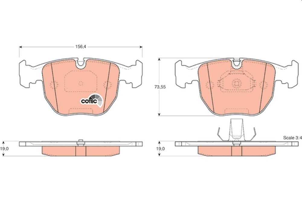 TRW - GDB1261-TRW - Brake Pad Set, disc brake