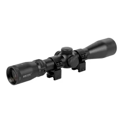 Прицел оптический BRITE WA4X 3-12X42 IR - вид со стороны окуляра, с кольцами крепления