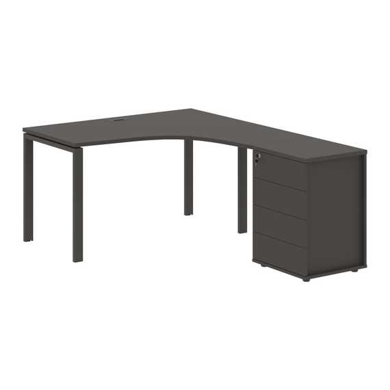 Стол эргономичный с тумбой EUCET 1318(R)  1360х1880х750 EDIS