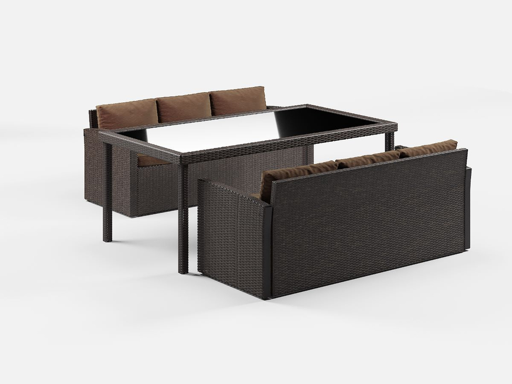 Обеденная группа из искусственного ротанга САНТЬЯГО КОМПАНИ СЕТ SANTIAGO COMPANY SET - Dark Brown