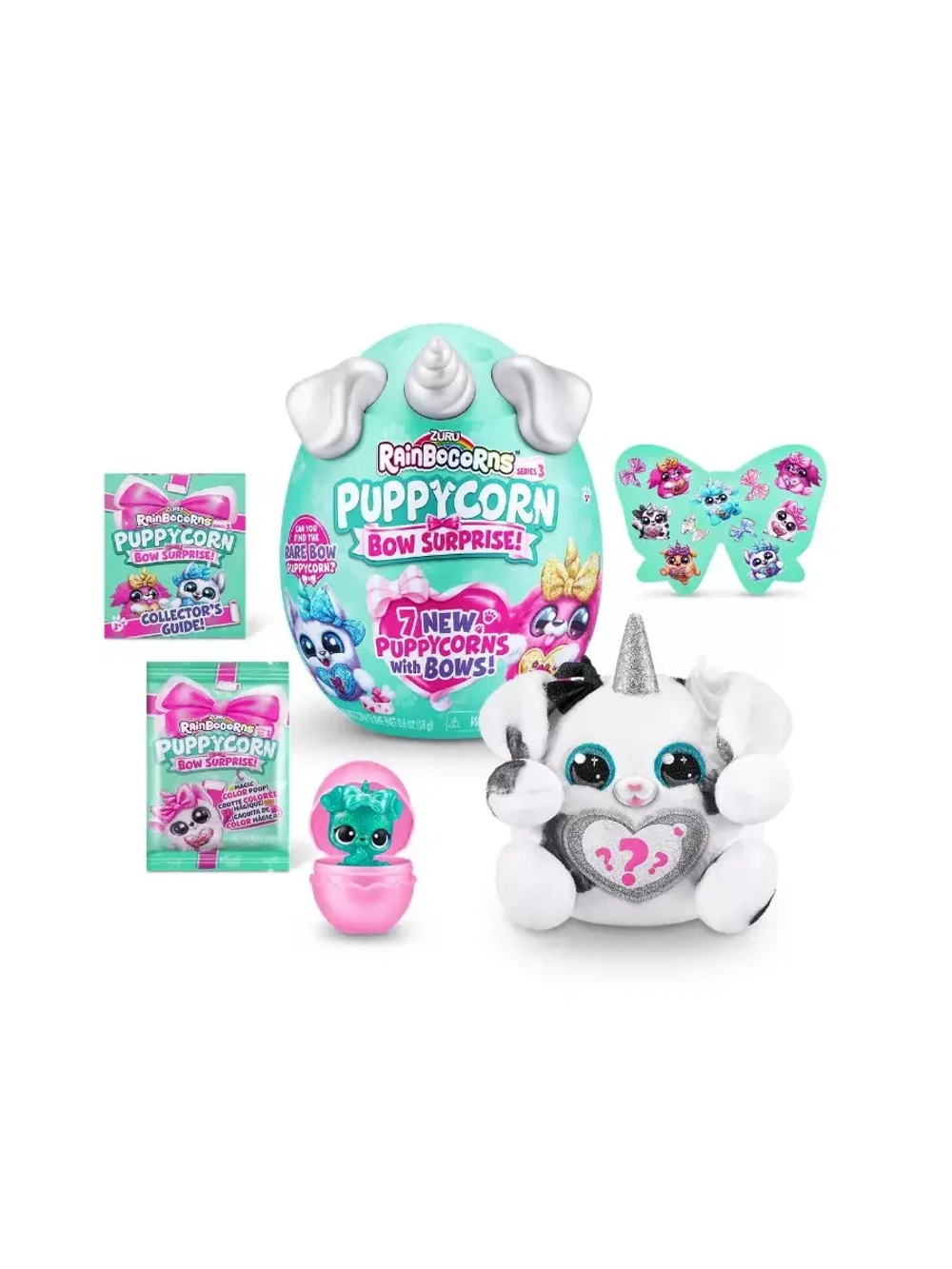 Мягкая игрушка сюрприз яйцо Rainbocorns Puppycorn Bow Зуру