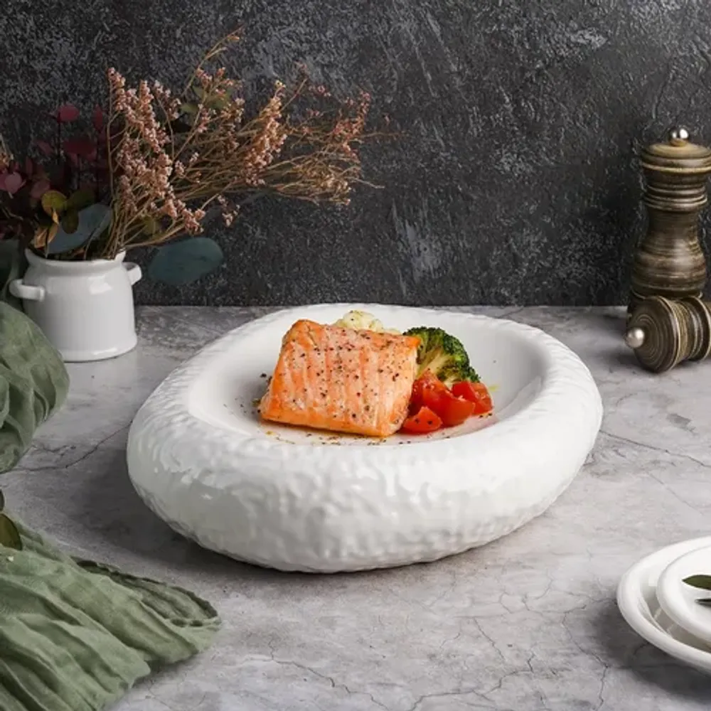 Блюдо овальное для подачи 28*23 см h5,7 см Organic белое фарфор P.L. Proff Cuisine [3]
