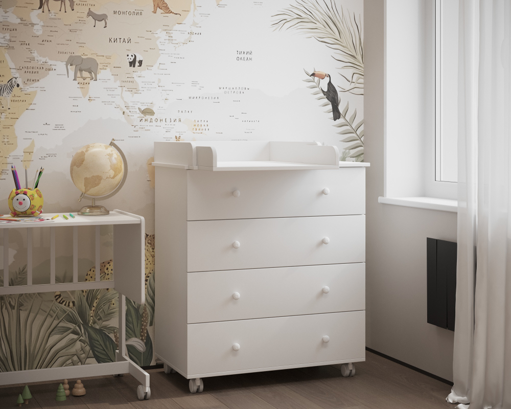 Комод Nova 2 в 1 белый 800/4